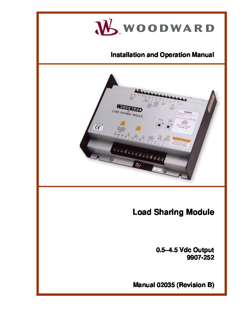 First Page Image of Woodward 9907-252 Load Sharing Module General.pdf